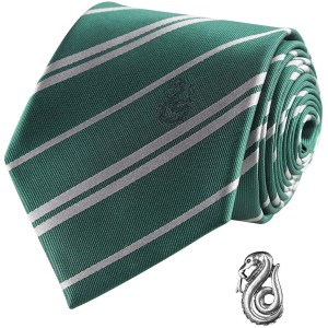 Harry Potter Cravatta Deluxe Serpeverde con spilla