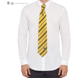 Harry Potter Cravatta Deluxe Tassorosso con spilla