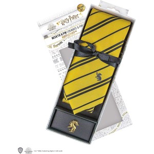 Hufflepuff Deluxe Tie with brooch