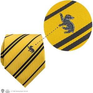 Harry Potter - Hufflepuff-Deluxe-Krawatte mit Brosche