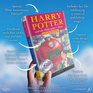 Libro Harry Potter and the Philosopher Stone edizione 25 anniversario firmato da Thomas Taylor