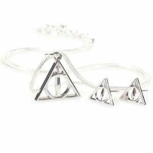 Harry Potter Deathly Hallows Necklace and Earrings