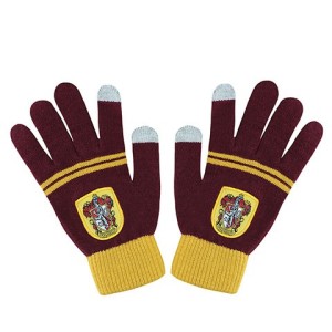 The house's gloves with the Gryffindor, Slytherin, Hufflepuff and Ravenclaw Logo